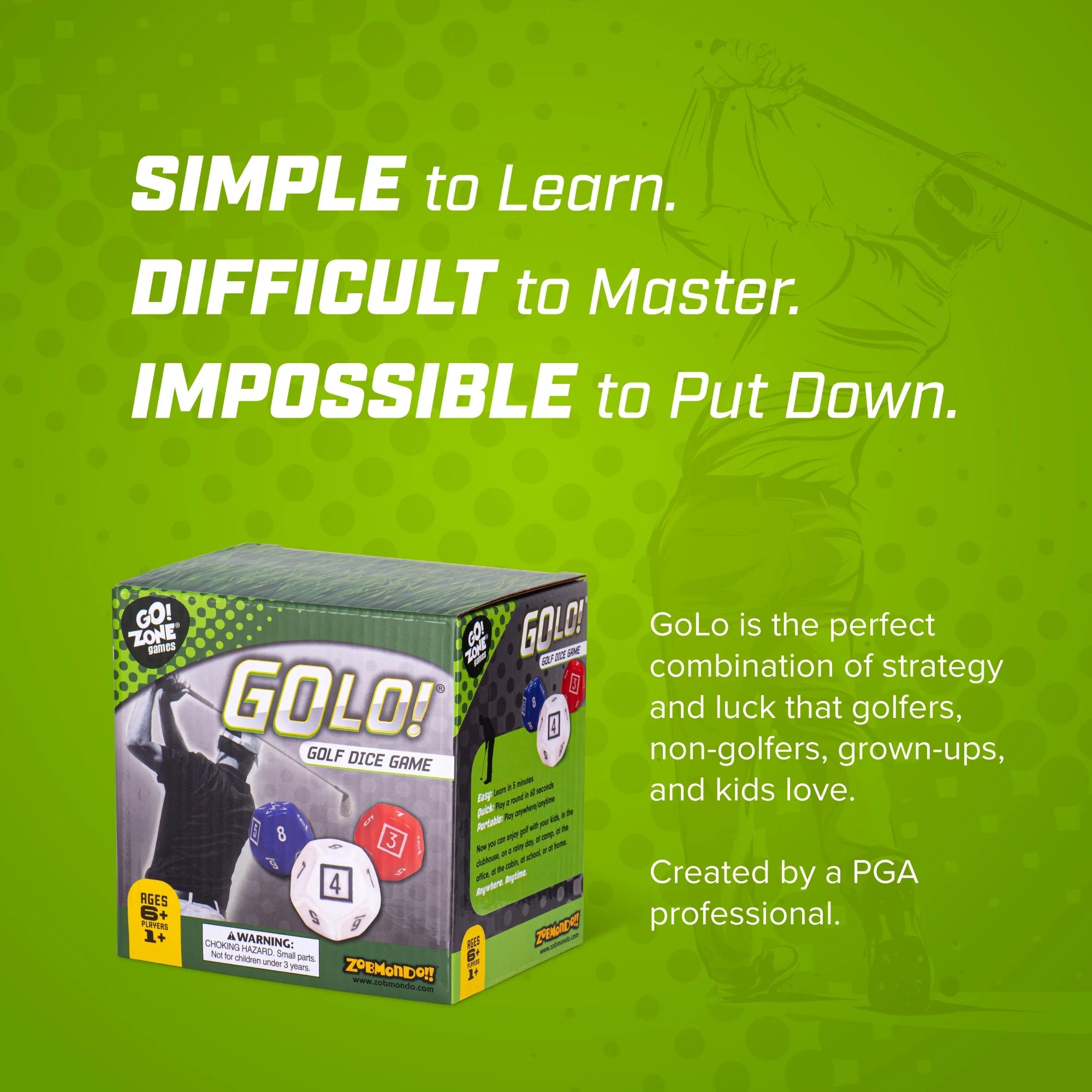 Golo Golf Dice Game by  for Families and Kids. Award Winning Fun Game for Home or Travel! Ages 6 Years and Up.