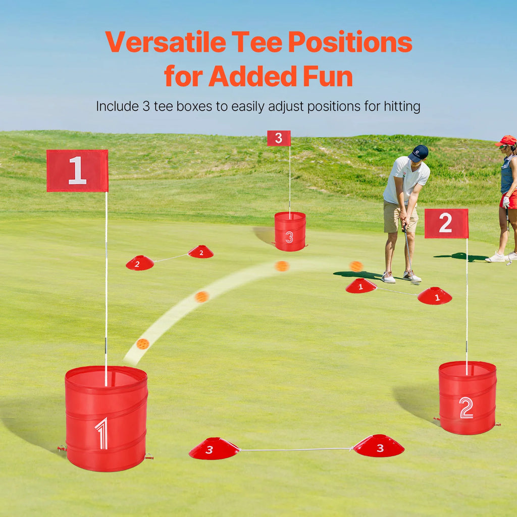 3/6/9 Hole Kids Backyard Golf Game Portable Bucket Golf Course Practice Chipping Games for Family Outdoor Sports Toys