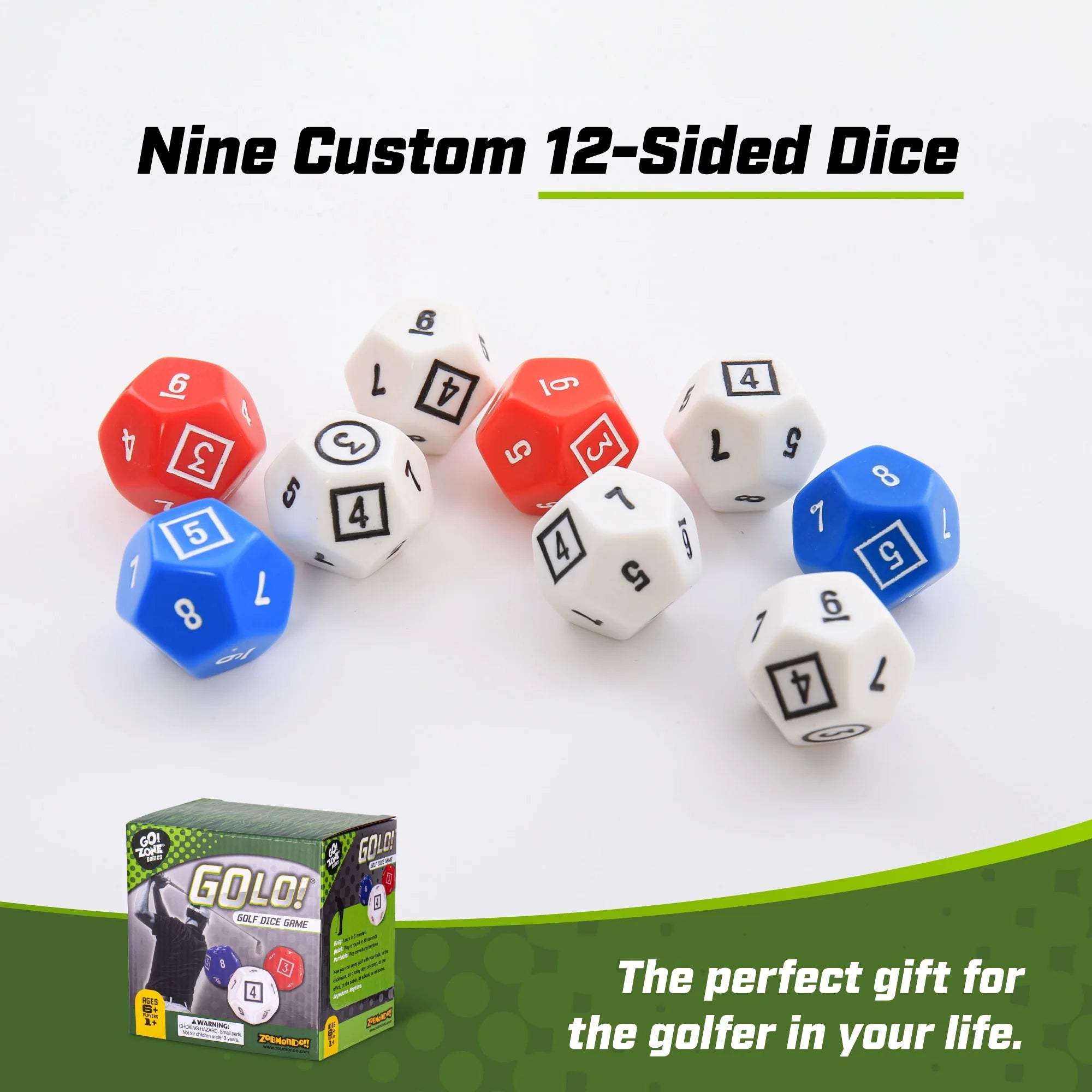 Golo Golf Dice Game by  for Families and Kids. Award Winning Fun Game for Home or Travel! Ages 6 Years and Up.