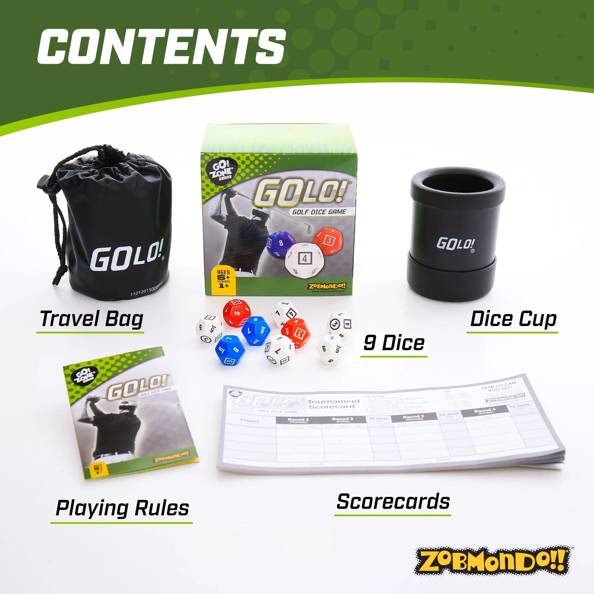 Golo Golf Dice Game by  for Families and Kids. Award Winning Fun Game for Home or Travel! Ages 6 Years and Up.