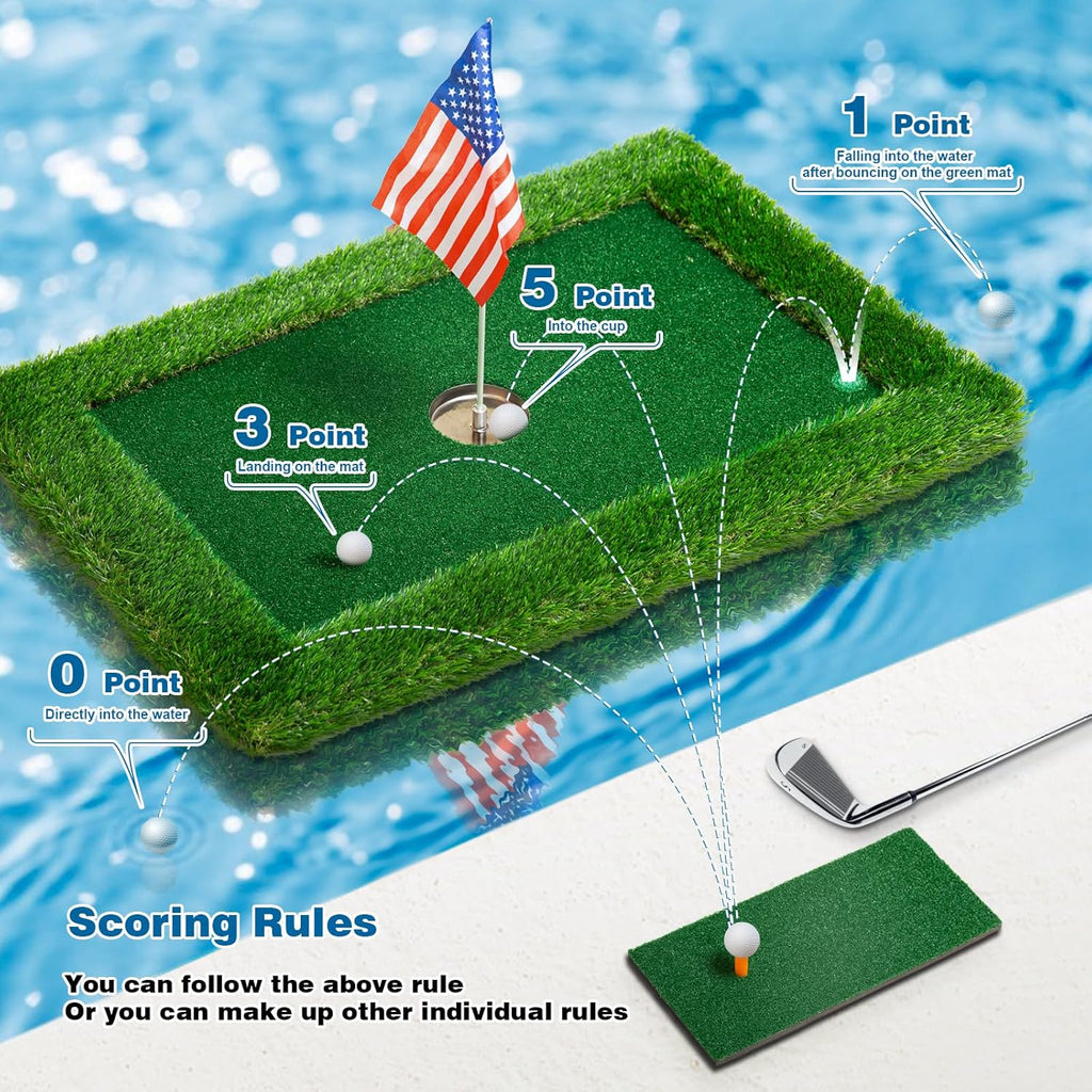 Floating Golf Green for Pool, Various Sizes (35"X24"/47"X35"/63"X47") to Suit Your Needs, Floating Chipping Green-Ideal for 2-4 Golfers Competing and Improving Skills in Outdoor and Pool Games