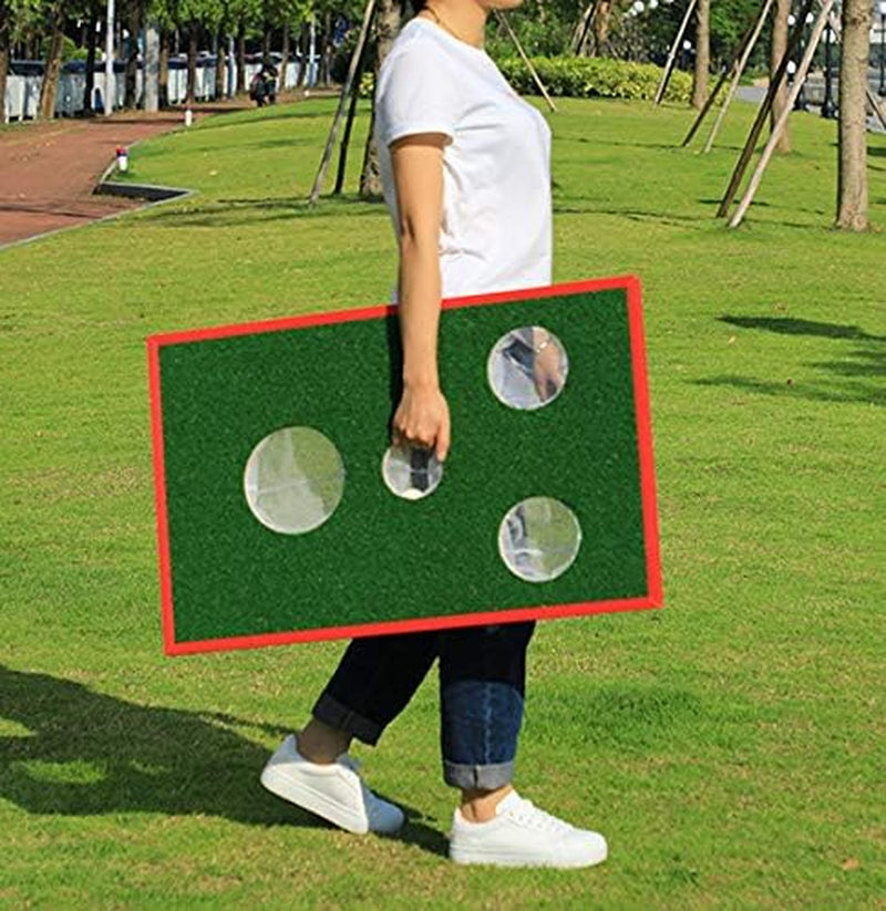Golf Cornhole Set Chipping Game Indoor/Outdoor Golf Chip Shot Yard Game Hitting Mat for Tailgate, Party, Office, Backyard (Red2)
