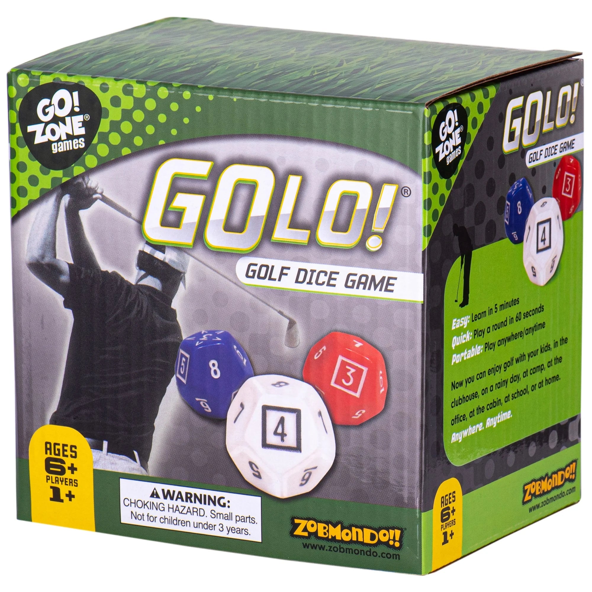 Golo Golf Dice Game by  for Families and Kids. Award Winning Fun Game for Home or Travel! Ages 6 Years and Up.