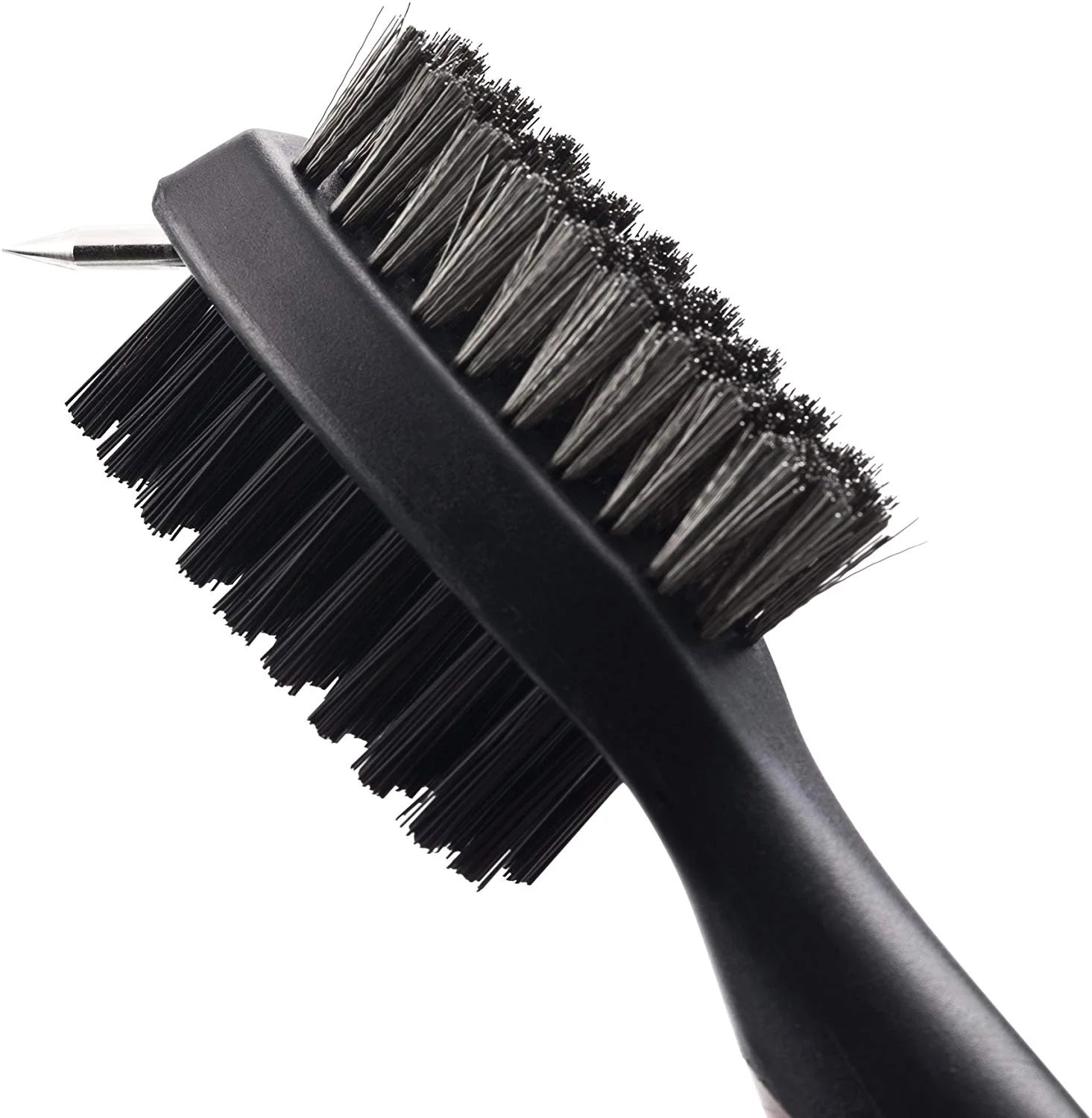 Golf Brush Cleaner Set - Wire and Nylon Bristle Brushes for Golfing Accessories, Clubs, Shoes, Irons, Woods, Groove - Spike with Rubber Cover, Retractable Zipline Cord, and Carabiner Clip