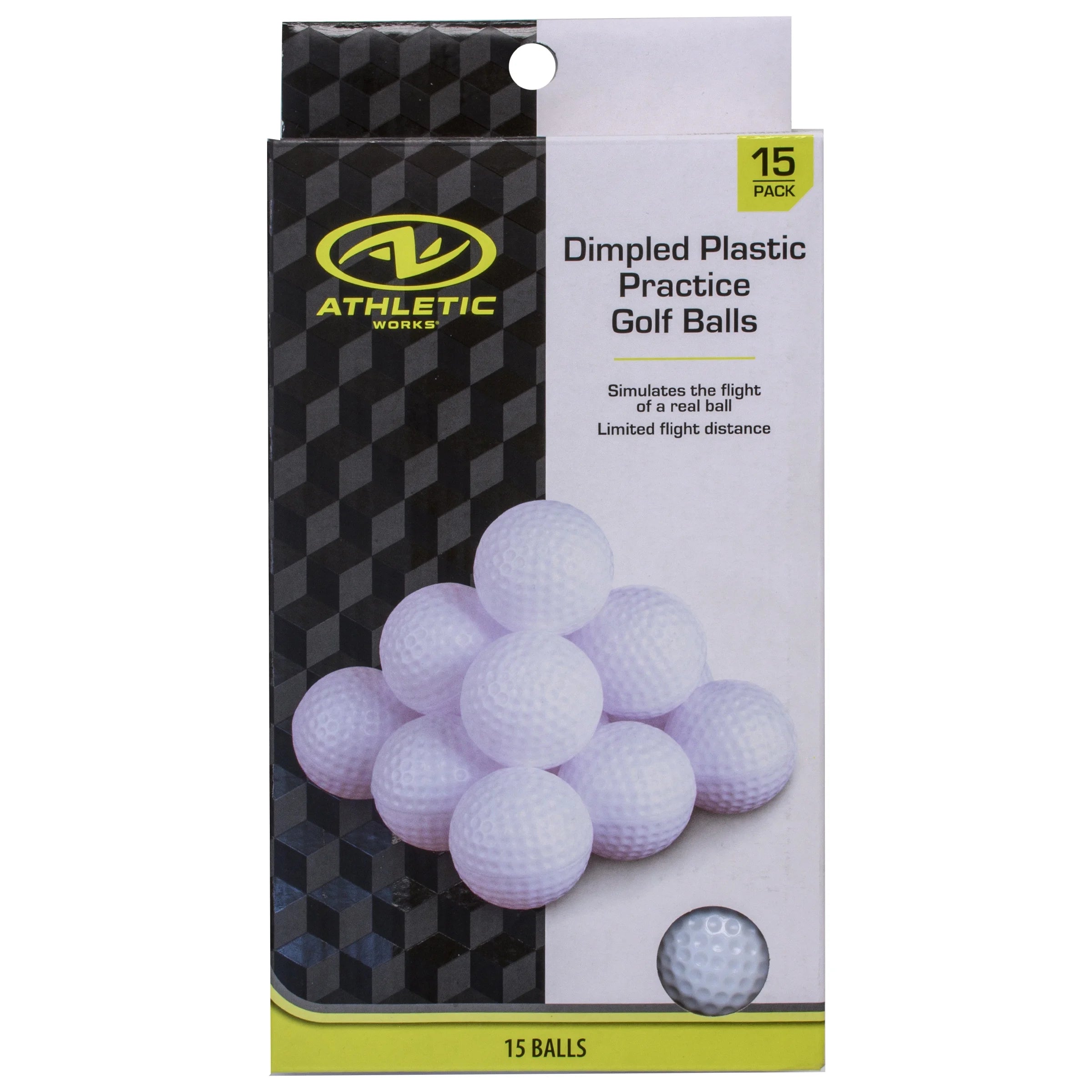 15Pk White Hollow Practice Golf Balls